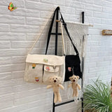 Canvas Crossbody Bag Large Capacity Messenger Bag Shoulder Bag