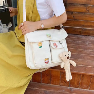 Canvas Crossbody Bag Large Capacity Messenger Bag Shoulder Bag