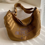 Canvas Crossbody Bag Large Capacity Top-handle Bags Letter Printed