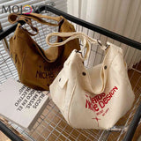 Canvas Crossbody Bag Large Capacity Top-handle Bags Letter Printed