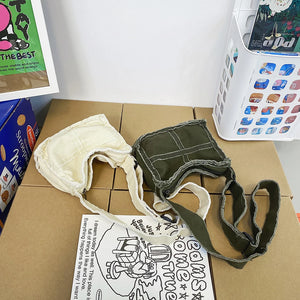 Vintage Canvas Crossbody Bag Soft Cloth Shoulder Bag