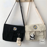 Canvas Crossbody Bag Youth Casual Version Ladies Large Capacity Shoulder Bag