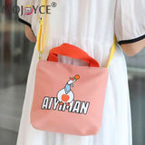 Canvas Crossbody Bags Cartoon Animal Prints Zipper Multipurpose for Ladies Girls