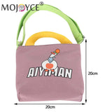 Canvas Crossbody Bags Cartoon Animal Prints Zipper Multipurpose for Ladies Girls