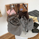 Canvas Crossbody Bags Houndstooth Lady Shoulder Handbags
