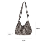 Canvas Crossbody Bags Houndstooth Lady Shoulder Handbags
