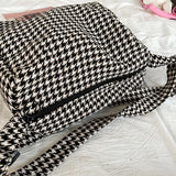 Canvas Crossbody Bags Houndstooth Lady Shoulder Handbags