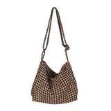 Canvas Crossbody Bags Houndstooth Lady Shoulder Handbags