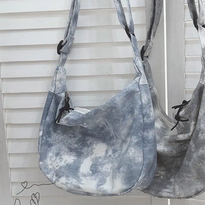 Tie Dye Crossbody Bags for Women Casual Zipper Shoulder Handbags