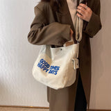 Canvas Crossbody Bags Youth Casual Large Capacity Ladies Shoulder Bag Solid Wome