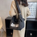 Canvas Crossbody Bags Youth Casual Large Capacity Ladies Shoulder Bag Solid Wome