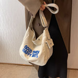 Canvas Crossbody Bags Youth Casual Large Capacity Ladies Shoulder Bag Solid Wome