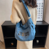 Canvas Crossbody Bags Youth Casual Large Capacity Ladies Shoulder Bag Solid Wome