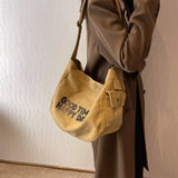 Canvas Crossbody Bags Youth Casual Large Capacity Ladies Shoulder Bag Solid Wome