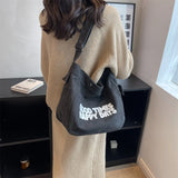 Canvas Crossbody Bags Youth Casual Large Capacity Ladies Shoulder Bag Solid Wome