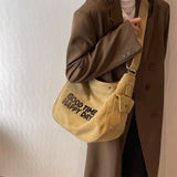 Canvas Crossbody Bags Youth Casual Large Capacity Ladies Shoulder Bag Solid Wome
