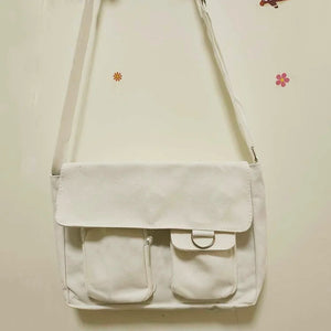 Canvas Crossbody Bags Youth Casual Large Capacity Schoolbag Ladies Shoulder Bag