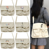 Canvas Crossbody Bags Youth Casual Large Capacity Schoolbag Ladies Shoulder Bag