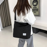 Canvas Crossbody Bag Large Capacity Shoulder Bag Solid Nylon Messenger Bag