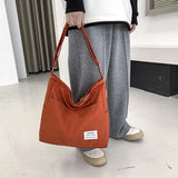 Canvas Crossbody Bag Large Capacity Shoulder Bag Solid Nylon Messenger Bag