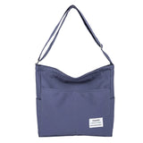 Canvas Crossbody Bag Women Large Capacity Handbag Solid Nylon Messenger Bag