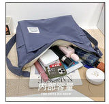 Canvas Crossbody Bag Women Large Capacity Handbag Solid Nylon Messenger Bag