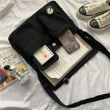 Canvas Crossbody Bags for Women Large Capacity Shoulder Bag Solid Messenger Bag