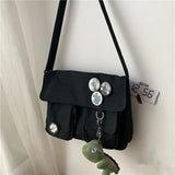 Canvas Crossbody Bags for Women Large Capacity Shoulder Bag Solid Messenger Bag