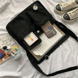 Canvas Crossbody Bag for Women Large Capacity Solid Shoulder Bag