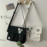 Canvas Crossbody Bag for Women Large Capacity Solid Shoulder Bag
