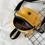 Canvas Crossbody Bags for Women Cartoon Small Phone Shoulder Bags