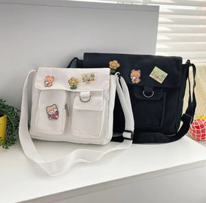 Canvas Diagonal Cross Bag Large Capacity Shoulder Bag