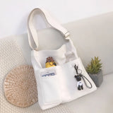 Canvas Diagonal Cross Bag Large Capacity Shoulder Bag Solid Women Messenger Bags