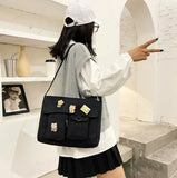 Canvas Diagonal Cross Bag Large Capacity Shoulder Bag