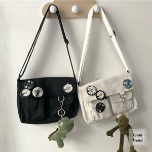 Canvas Diagonal Cross Bag Large Capacity Shoulder Ba