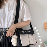 Canvas Diagonal Cross Body Bag Large Capacity Women Shoulder Bag