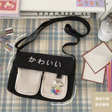 Canvas Diagonal Cross Body Bag Large Capacity Women Shoulder Bag