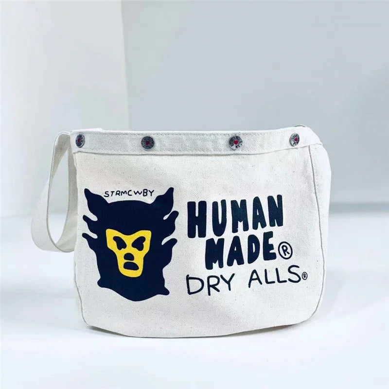 Canvas Dog Graphic Snap Button Vintage Backpacks