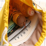 Canvas Drawstring Backpack School Gym Bag Casual Knapsack Women Bags
