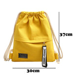 Canvas Drawstring Backpack School Gym Casual String Knapsack