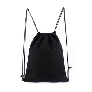 Canvas Drawstring Bag String Backpack Men Women