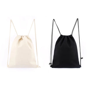 Canvas Drawstring Bag String Backpack Men Women