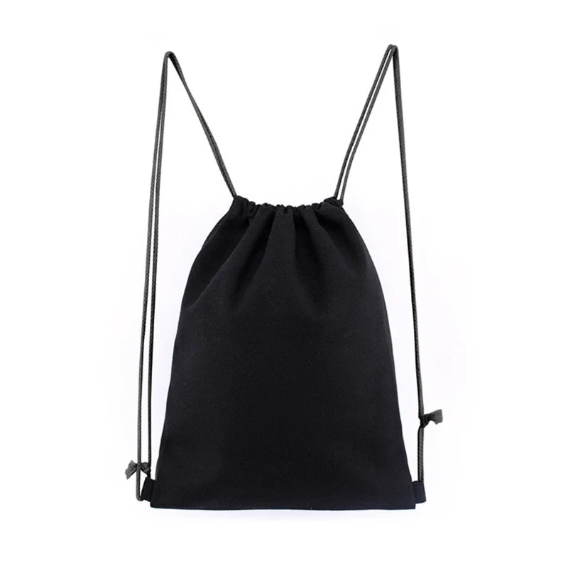 Canvas Drawstring Bag String Backpack Men Women