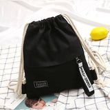 Canvas Drawstring Bag Women Small Backpacks For Girls Fabric Bagpack