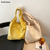 Canvas Eco Shoulder Bags Women Minimalist Students Book School Shopping Totes
