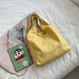 Canvas Eco Shoulder Bags Women Minimalist Students Book School Shopping Totes