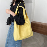 Canvas Eco Shoulder Bags Women Minimalist Students Book School Shopping Totes
