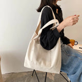 Canvas Eco Shoulder Bags Women Minimalist Students Book School Shopping Totes