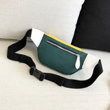 Canvas Fanny Pack Waist Bag for Women Contrast Chest Phone Pouch Belly Bag