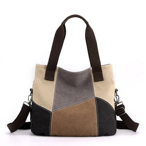 Canvas Patchwork Handbag Single Shoulder Bag Inclined Shoulder Purse Hot